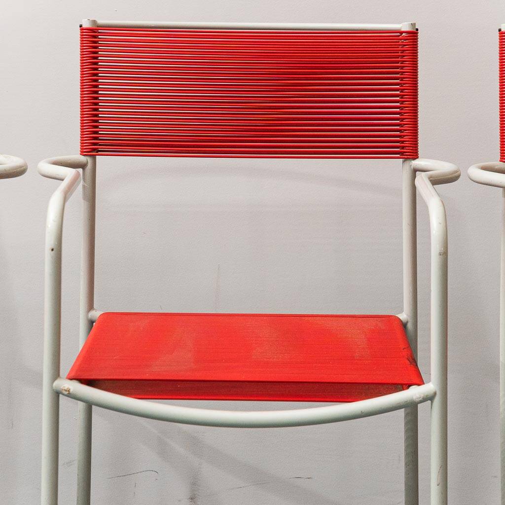 Set of 6 chairs mod. spaghetti giandomenico belotti for alias ​​80s vintage