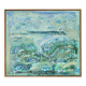 Abstract impressionism painting - Turquois Town with Animals