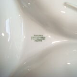Flat compartmentalized philippe deshoulières porcelain white patterns in relief
