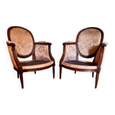 Paire de fauteuils style Louis XVI
