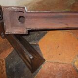 Old cast iron andirons with oriental decor