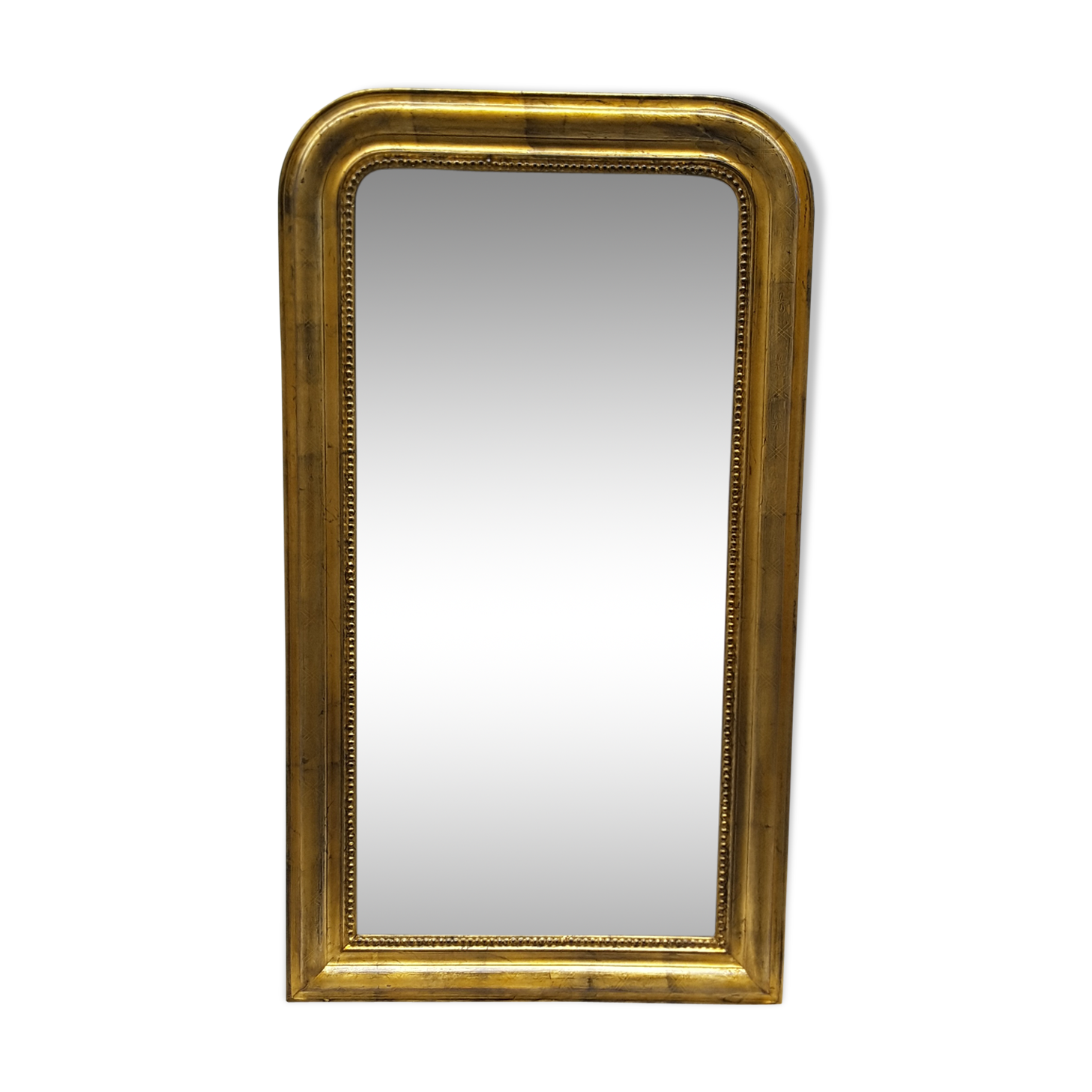 Miroir ancien doré d'époque Louis Philippe 66x118cm