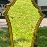 Vintage mirror gilded wood and stucco, Louis XV style shell H 68 cm