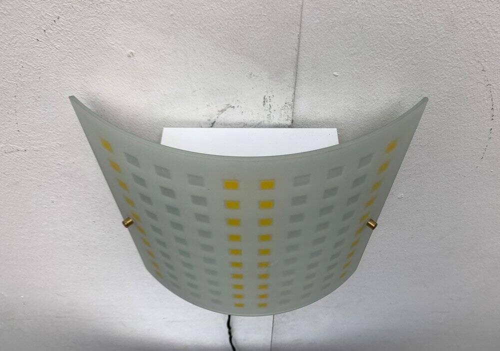Vintage postmodern glass wall lamps from DIY Light, 1980s, set of 2.