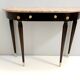 Ebonized Beech Console with a Demilune Macchiavecchia Marble Top attr. to Paolo Buffa