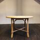 Vtg Mid Century Round Circular Wicker Bamboo Bamboo Table Dining rattan Tiki