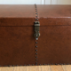 Ancient wooden and faux leather trunk