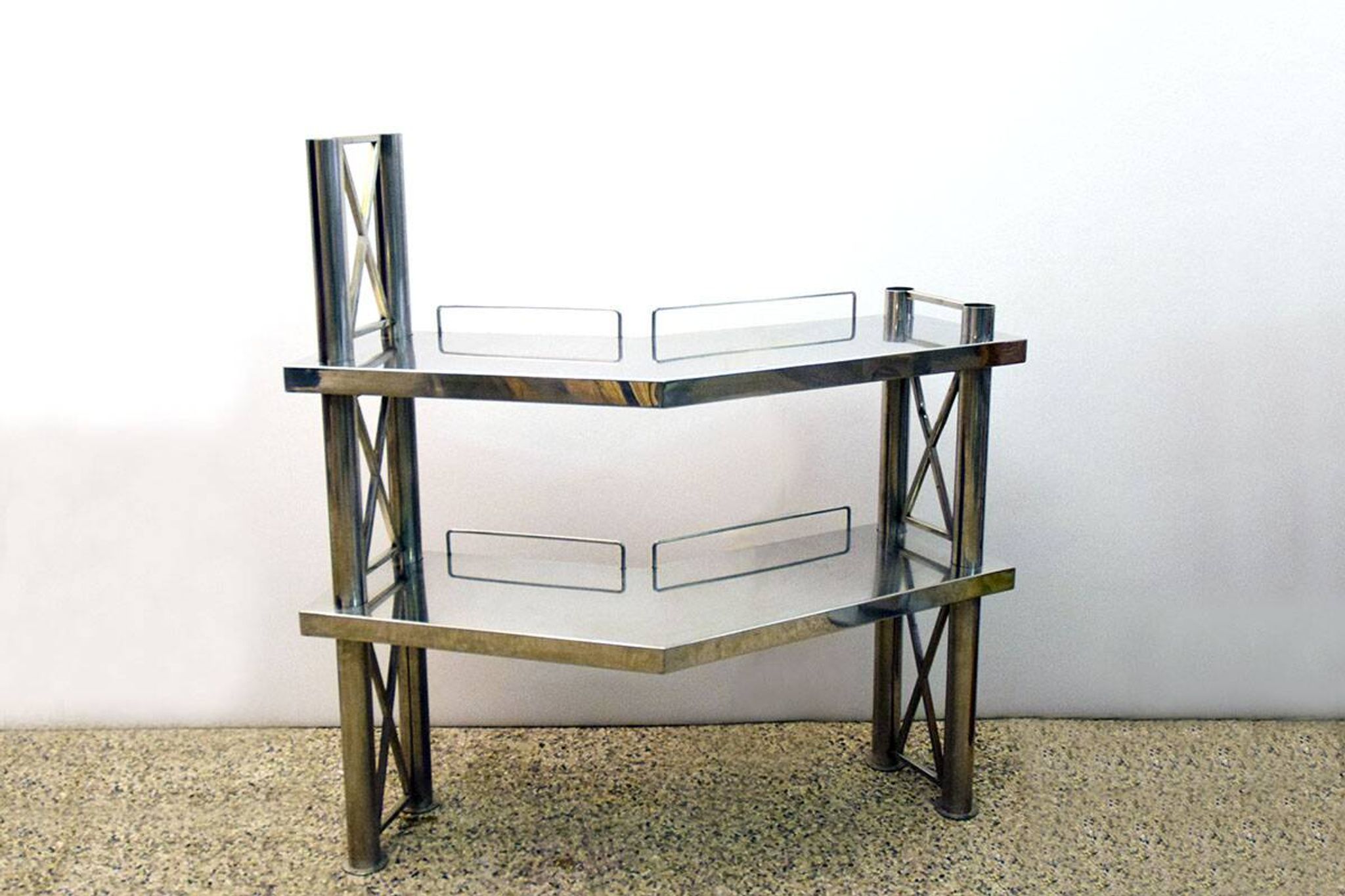 Steel console made in Italy, 1970s