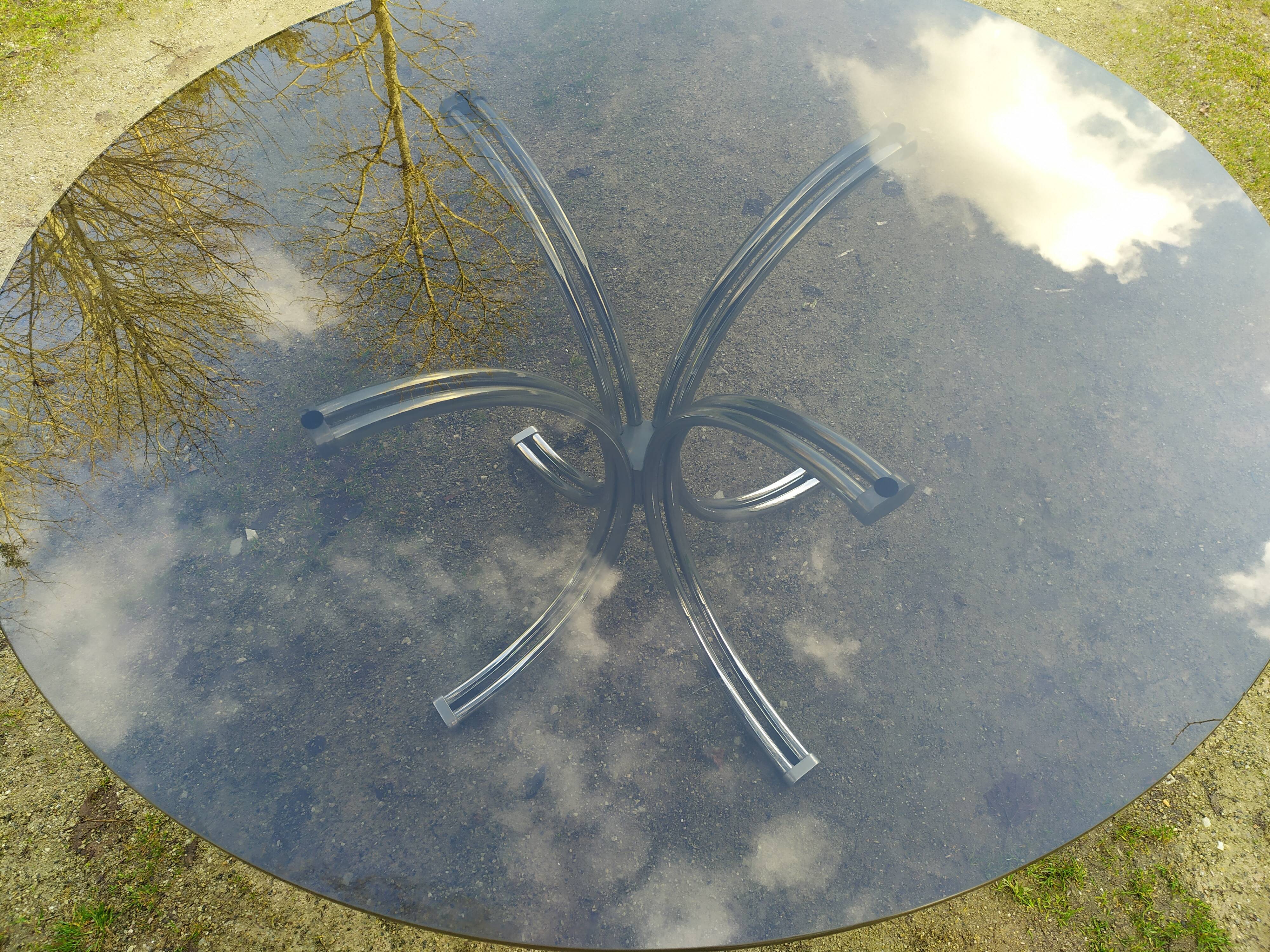 Glass dining table 70s - 130 cm