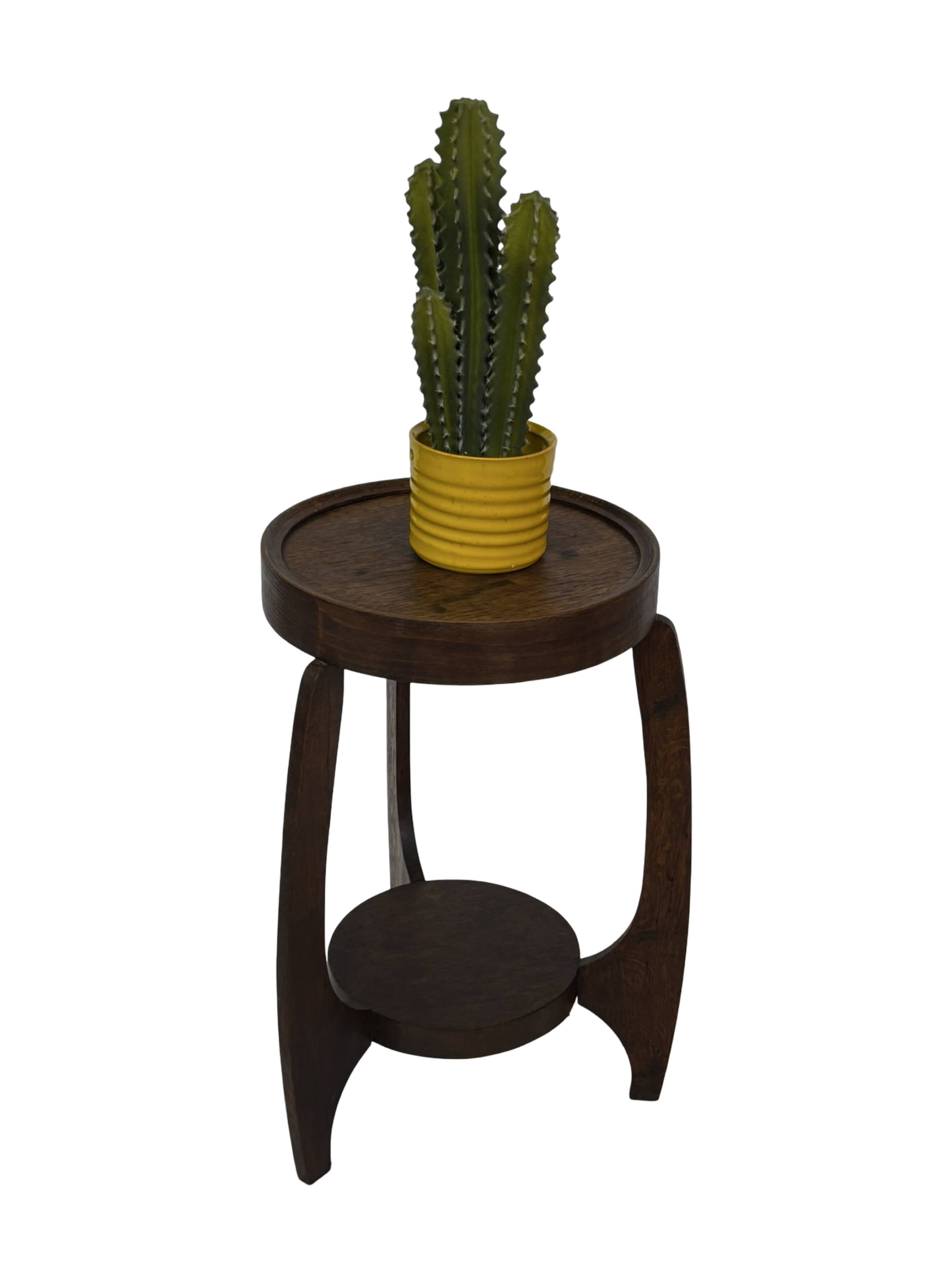 Table d'appoint Art Déco en chêne au design minimaliste