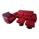 XXL Set Red Leather House - sofa, armchair and 2 poufs