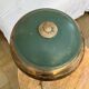 Vintage brass & green metal lamp - mushroom / Art Deco