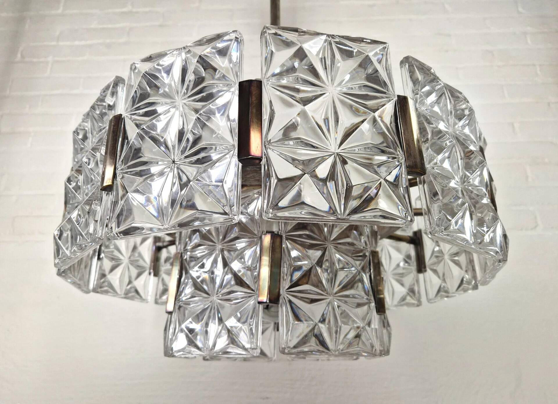 Vintage Hillebrand crystal chandelier, 1960s