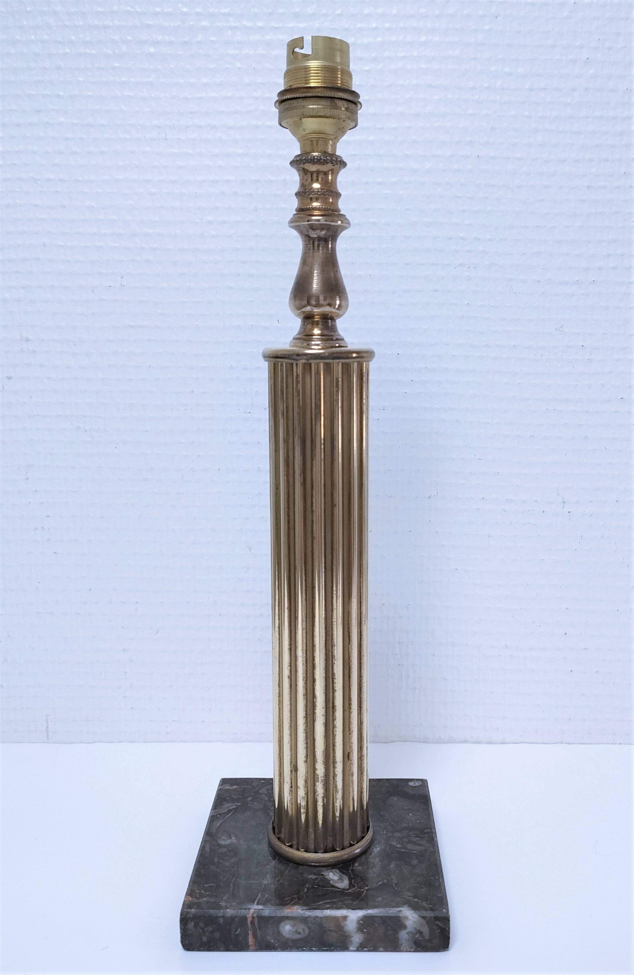 Lamp foot column brass marble neo classic vintage