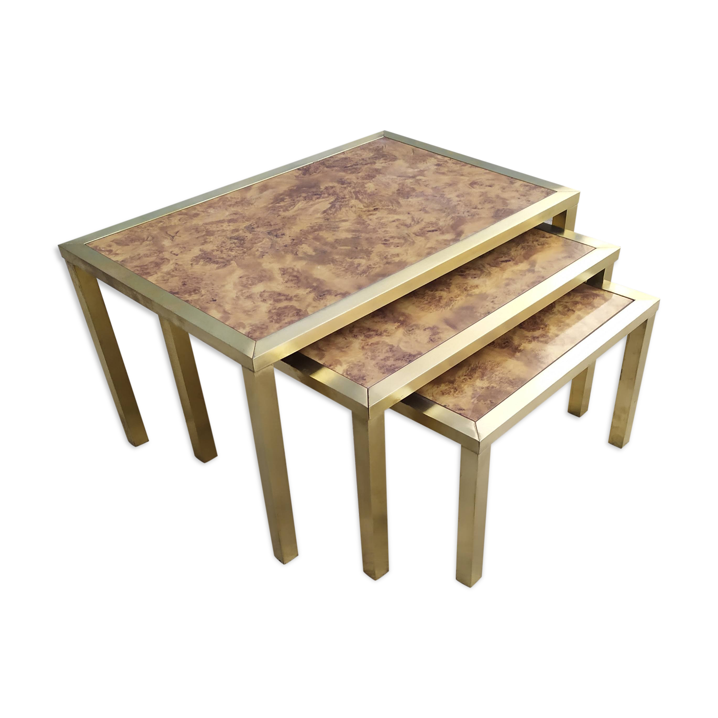 Brass nest of tables 1970