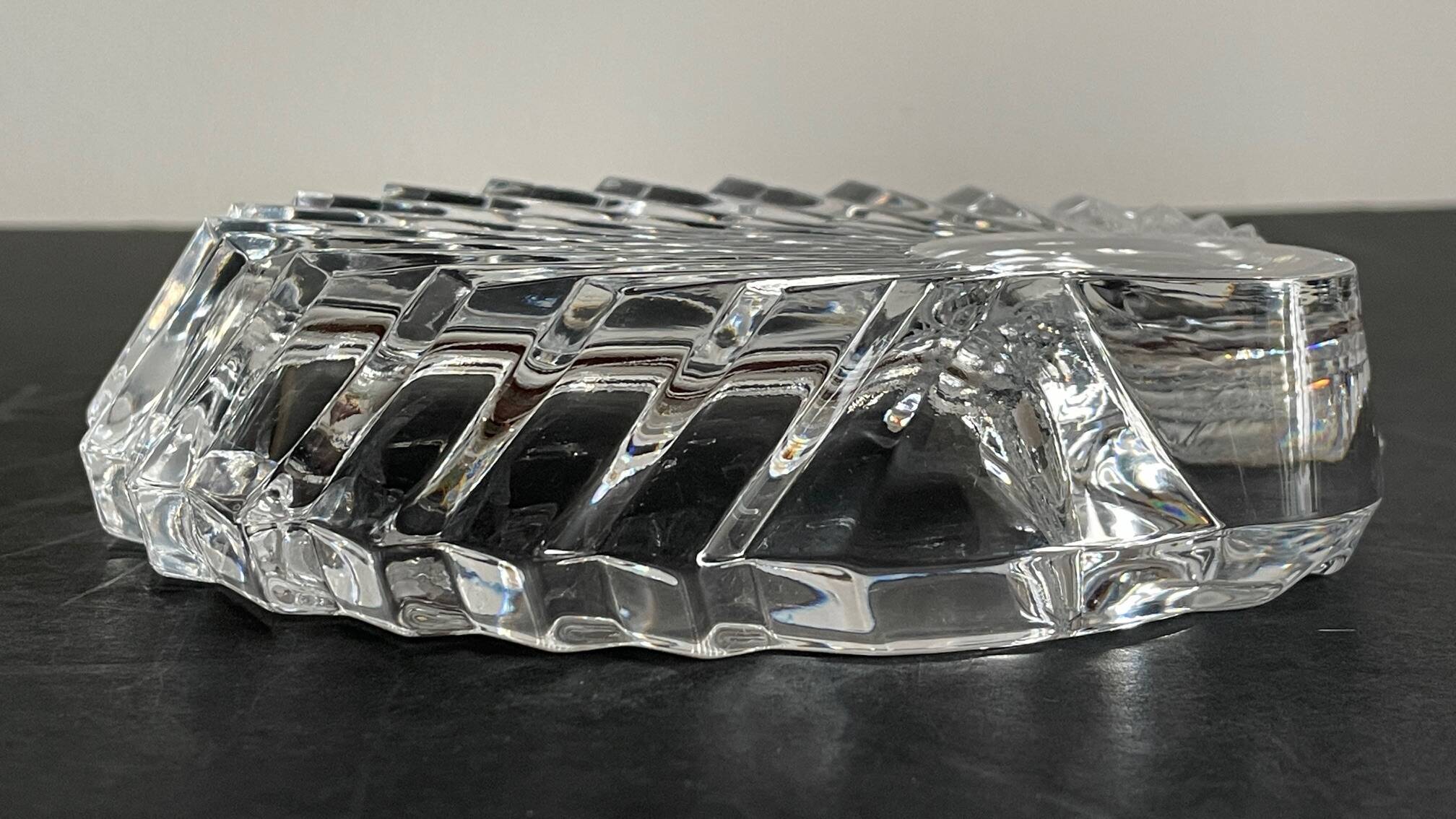 Vintage Crystal Ashtray in Seashell Shape