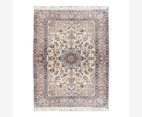 Tapis d'orient Iran Ispahan en laine et soie 108x166cm | Selency