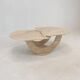 Table basse italienne en travertin, années 1980