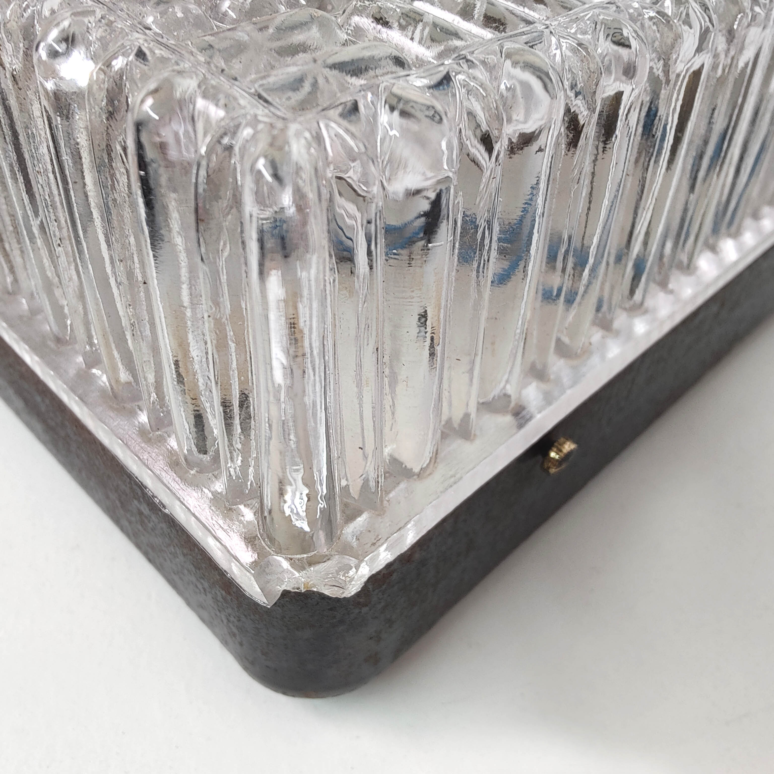 Vintage wall lamp ceiling lamp glass bubbles and metal 60s