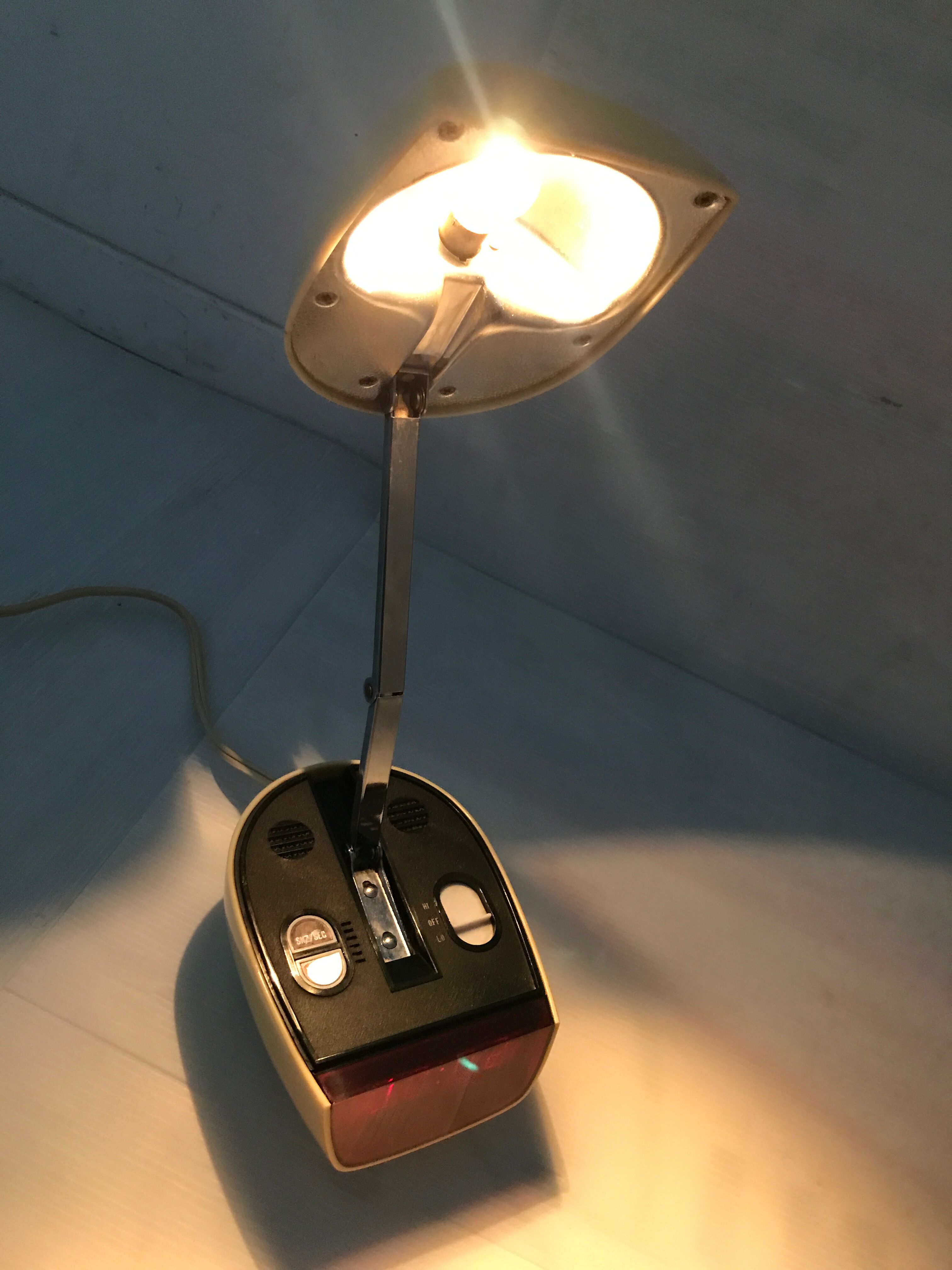 Vintage space age style alarm lamp with articulated arm 60s