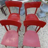 4 red chairs bistro Baumann