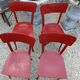 4 red chairs bistro Baumann