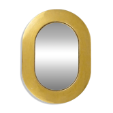 Carl Aubock Gold-Plated Midcentury Minimalist Wall Mirror, Vienna, Austria, 1960s