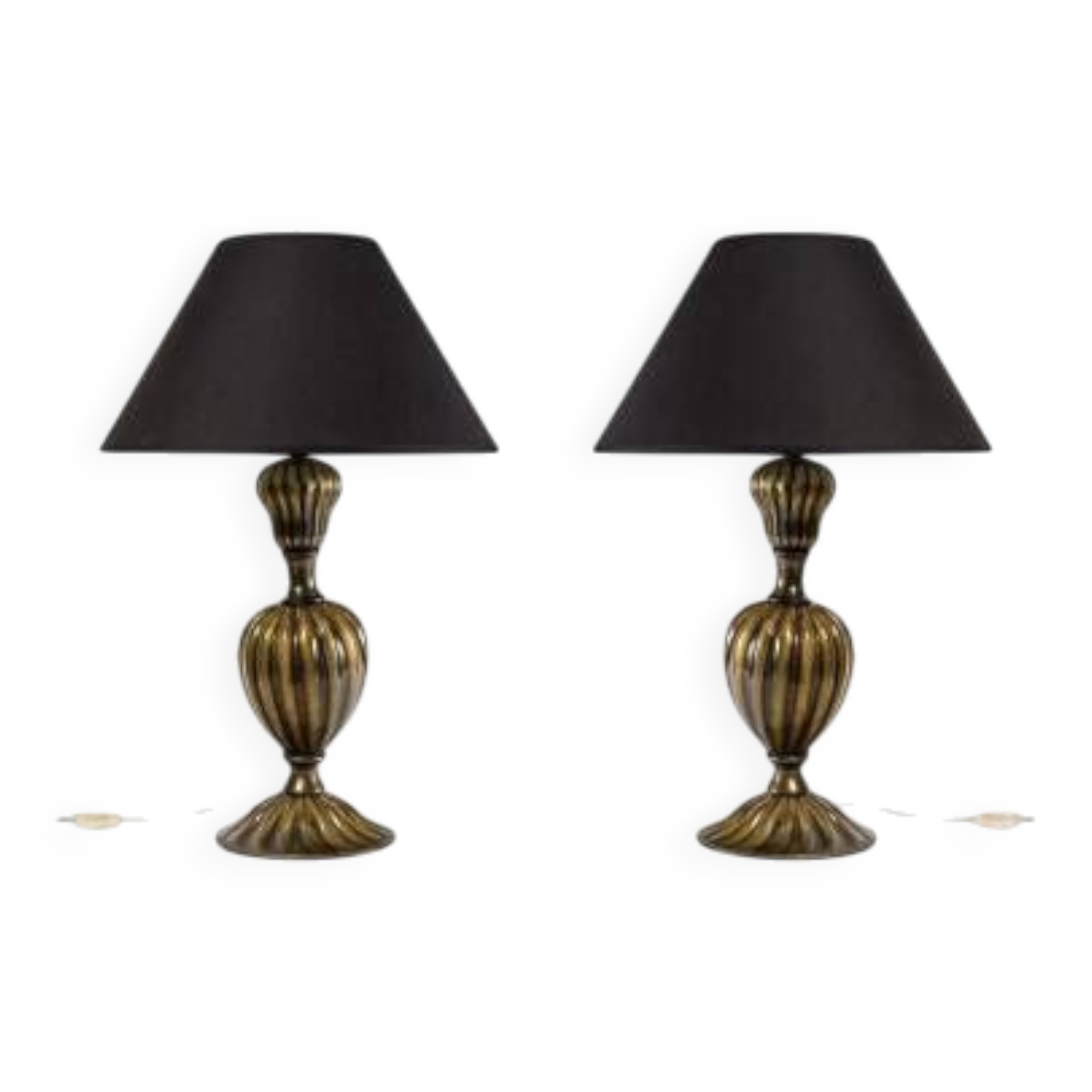 Pair of Murano glass table lamps, Italy, 1950s.