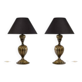 Paire de lampes de table en verre de Murano, Italie, 1950.