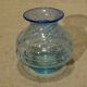 White speckled blue glass vase