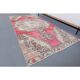 Vintage Turkish Hand-Knotted Wool Cotton Pink Runner Rug 105x228