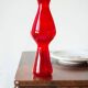 Thin red glass vase from the mid-century with a ruffle, Europe, 1960s