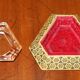 Antique Persian ashtray with triangular glass tray.