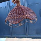 Lampshade suspension rattan wicker iron
