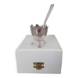 Coquetier en métal argenté