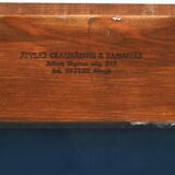 Scandinavian Mirror with light-blue leaded-glass frame