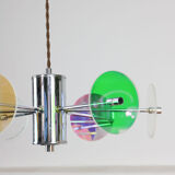 Vintage Italian Chrome Lamp Duo, 70s