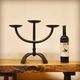 Brutalist three-light chandelier in hammered wrought iron, France, 1960s