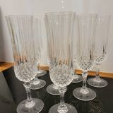 9 crystal champagne flutes from Arques model Longchamp