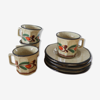 Lot de 4 tasses et 4 sous-tasses Weidmann