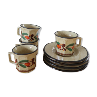 Lot de 4 tasses et 4 sous-tasses Weidmann