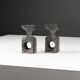 Brutalist candle holders by Olav Joa for Polaris — Steel Art series.