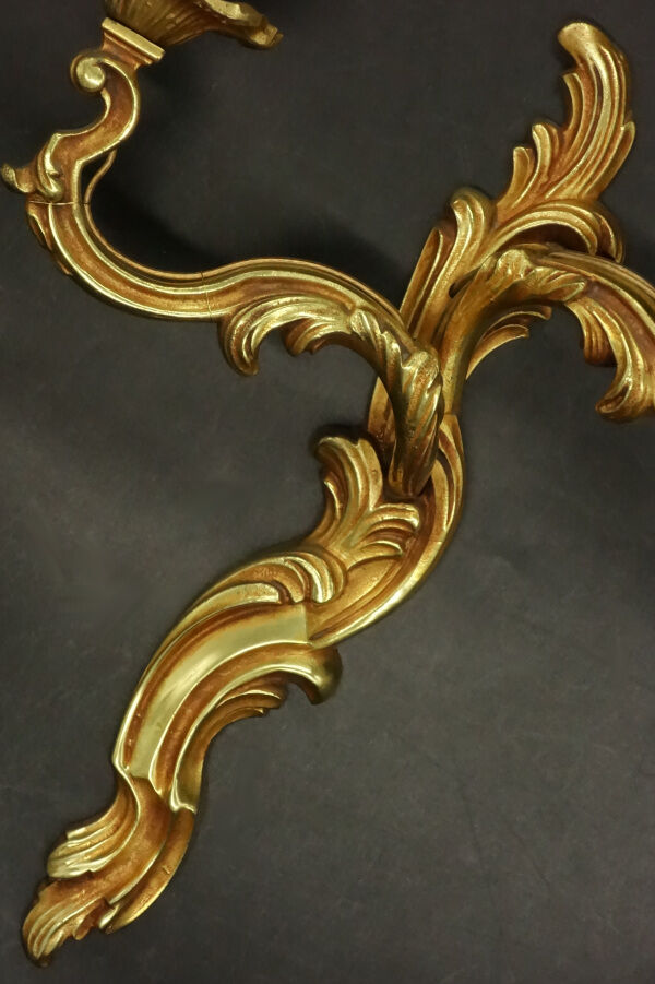 Pair of wall lamps stamped Louis XV style