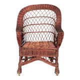 Rattan and Wicker Armchair, France, 1980s