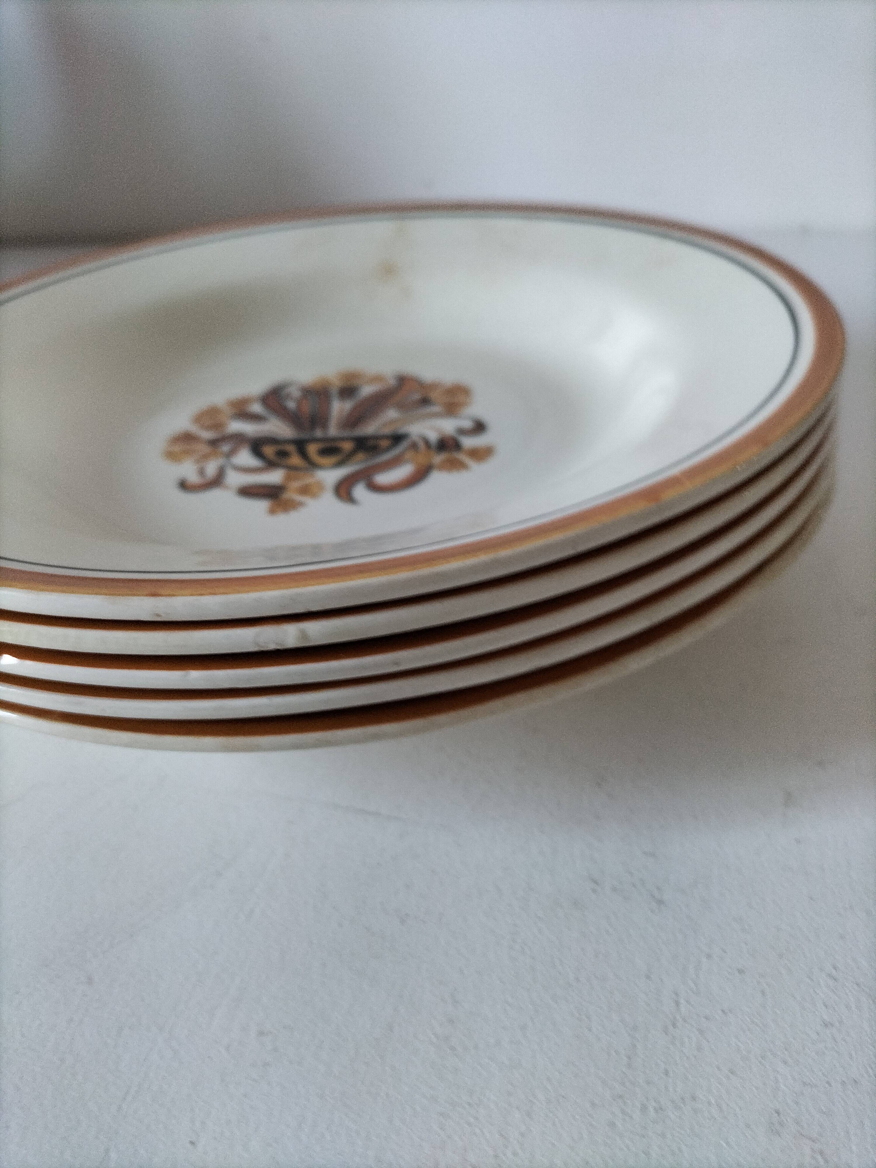 Set of 5 soup plates – Creil & Montereau – Œillet model