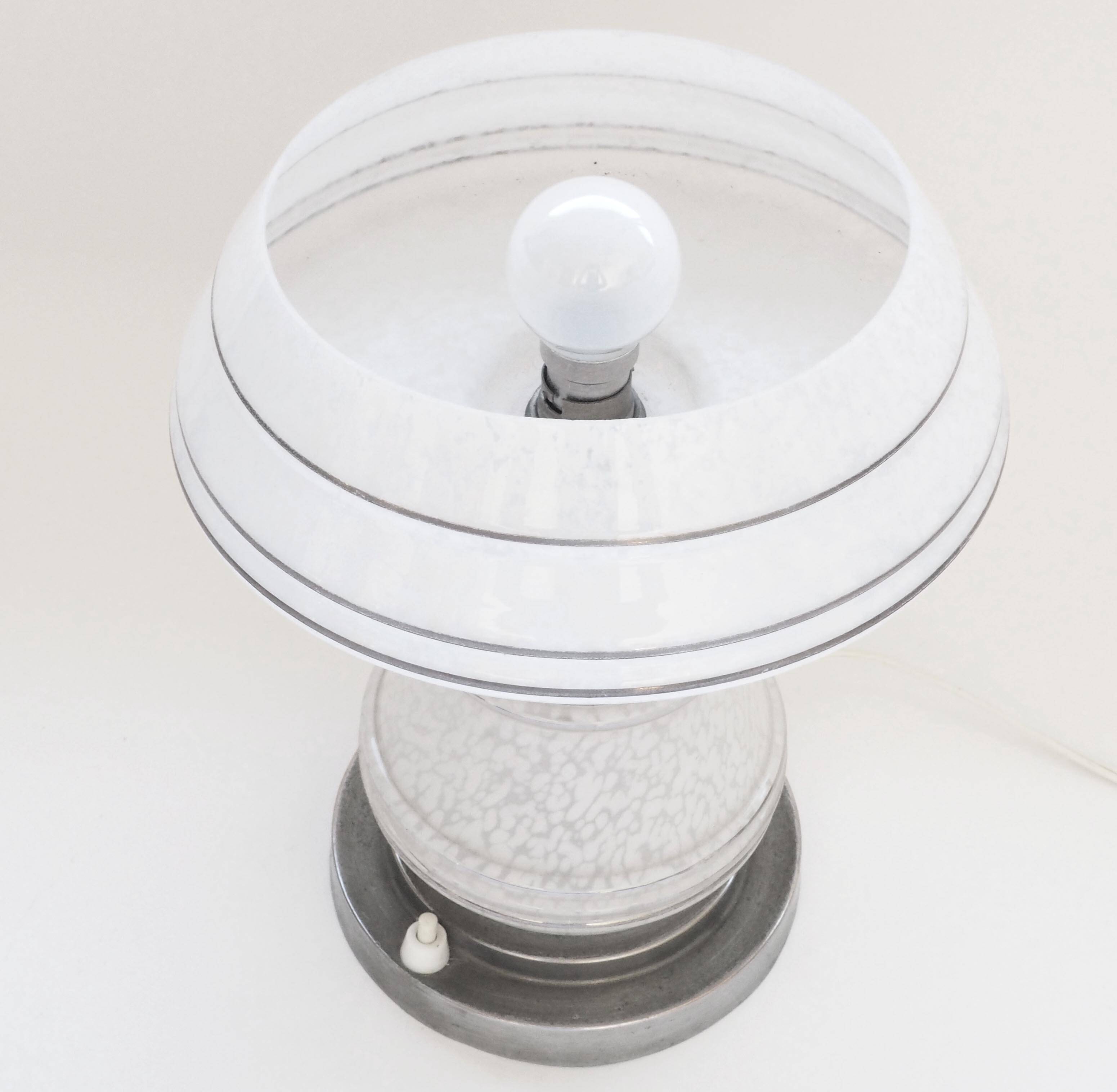 Clichy art deco glass lamp