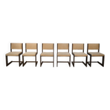 Ensemble de 6 chaises CASALA en chêne foncé 1970's