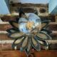Applique murale fleur métal vintage