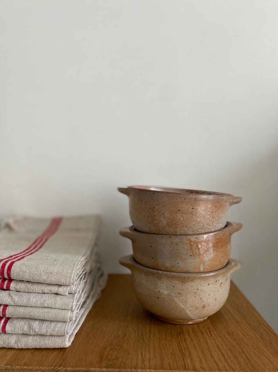 Three bowls in ancient sandstone