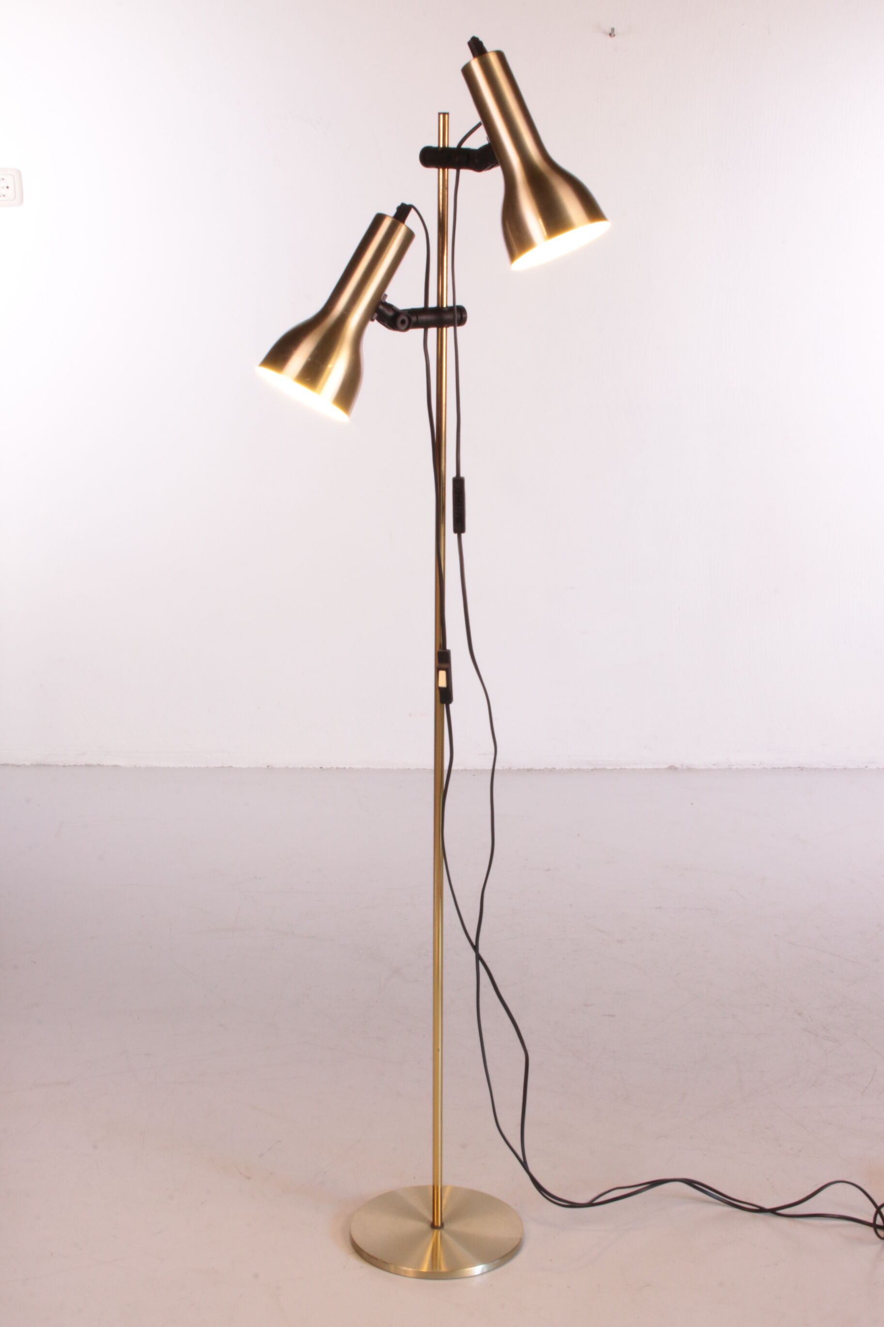 Vintage Danish gold floor lamp by Dansa, 1960s
